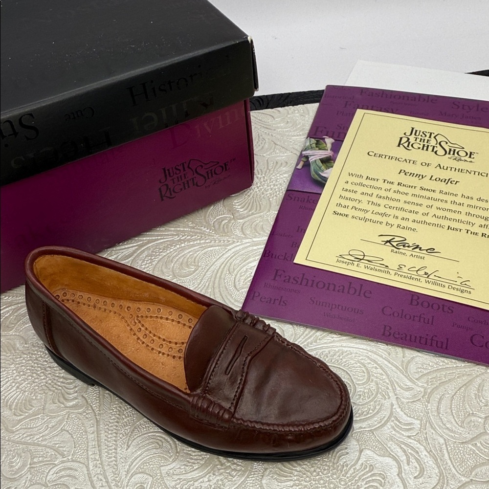 Just The Right Shoe by Raine “Penny Loafer” with Box, Certificate 15506